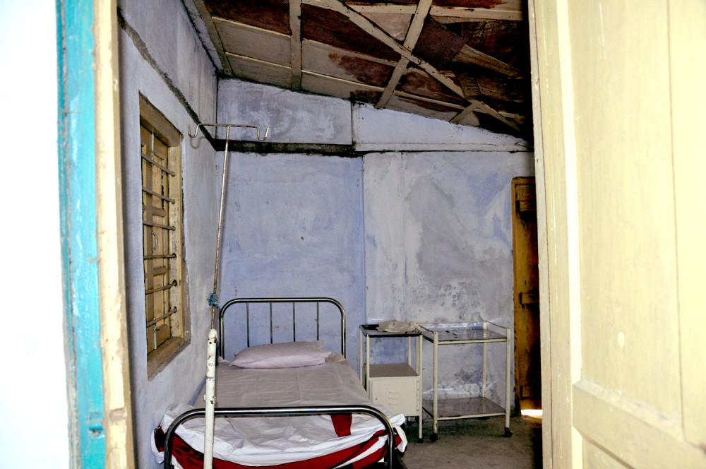 A potentially dangerous ceiling in the labour room at Atoizu primary health centre. (Morung photo)